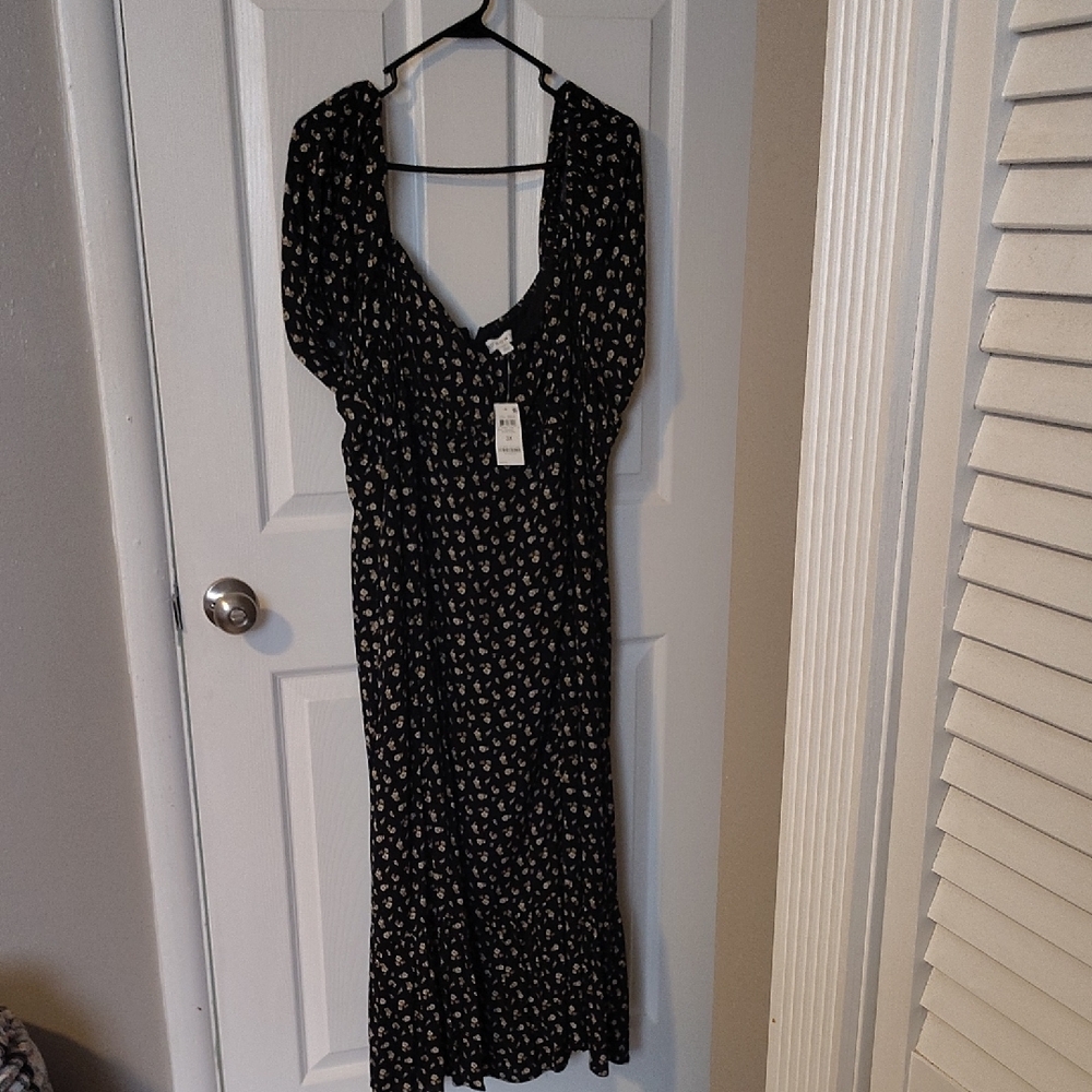 Black Floral Women's Dress